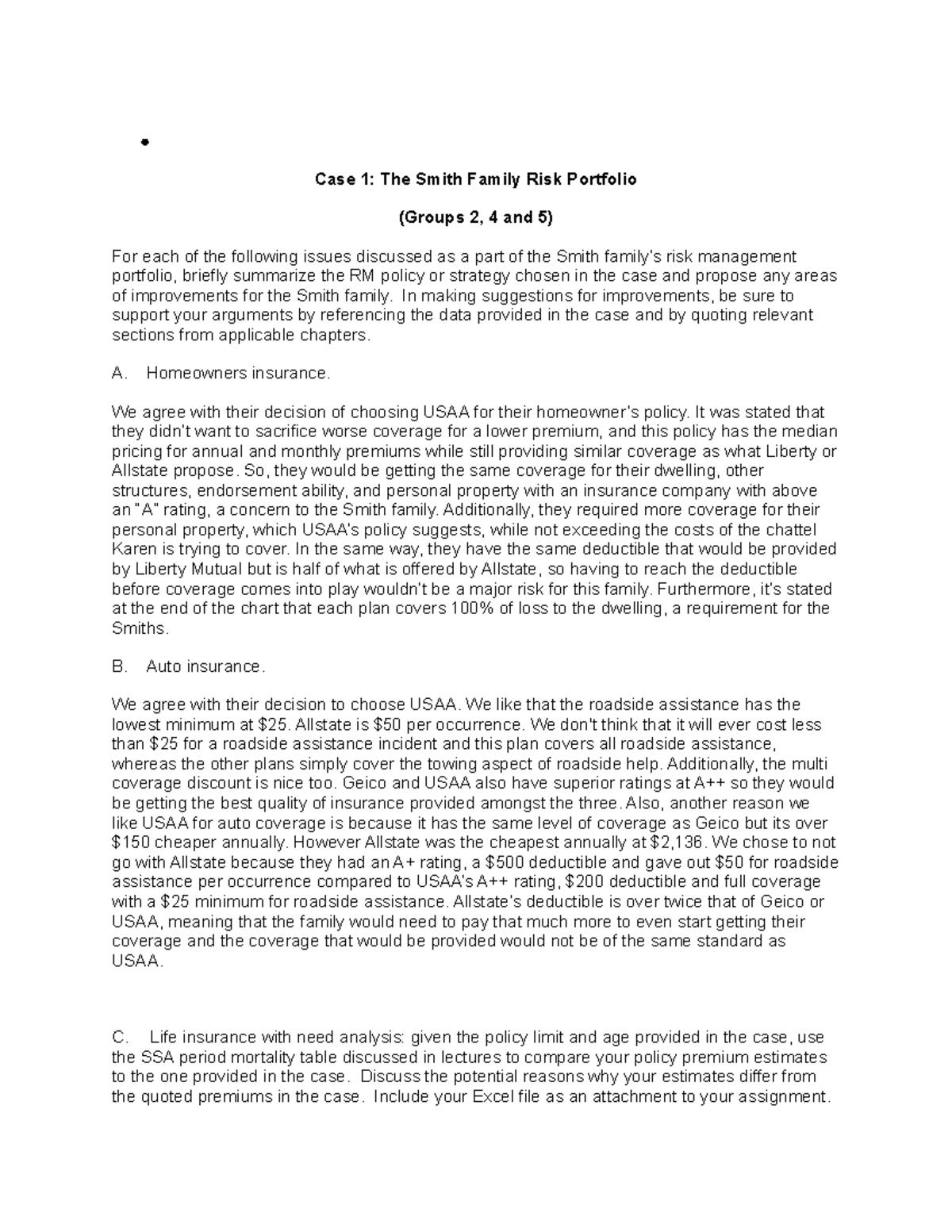 fin-361-personal-risk-management-case-1-the-smith-family-risk