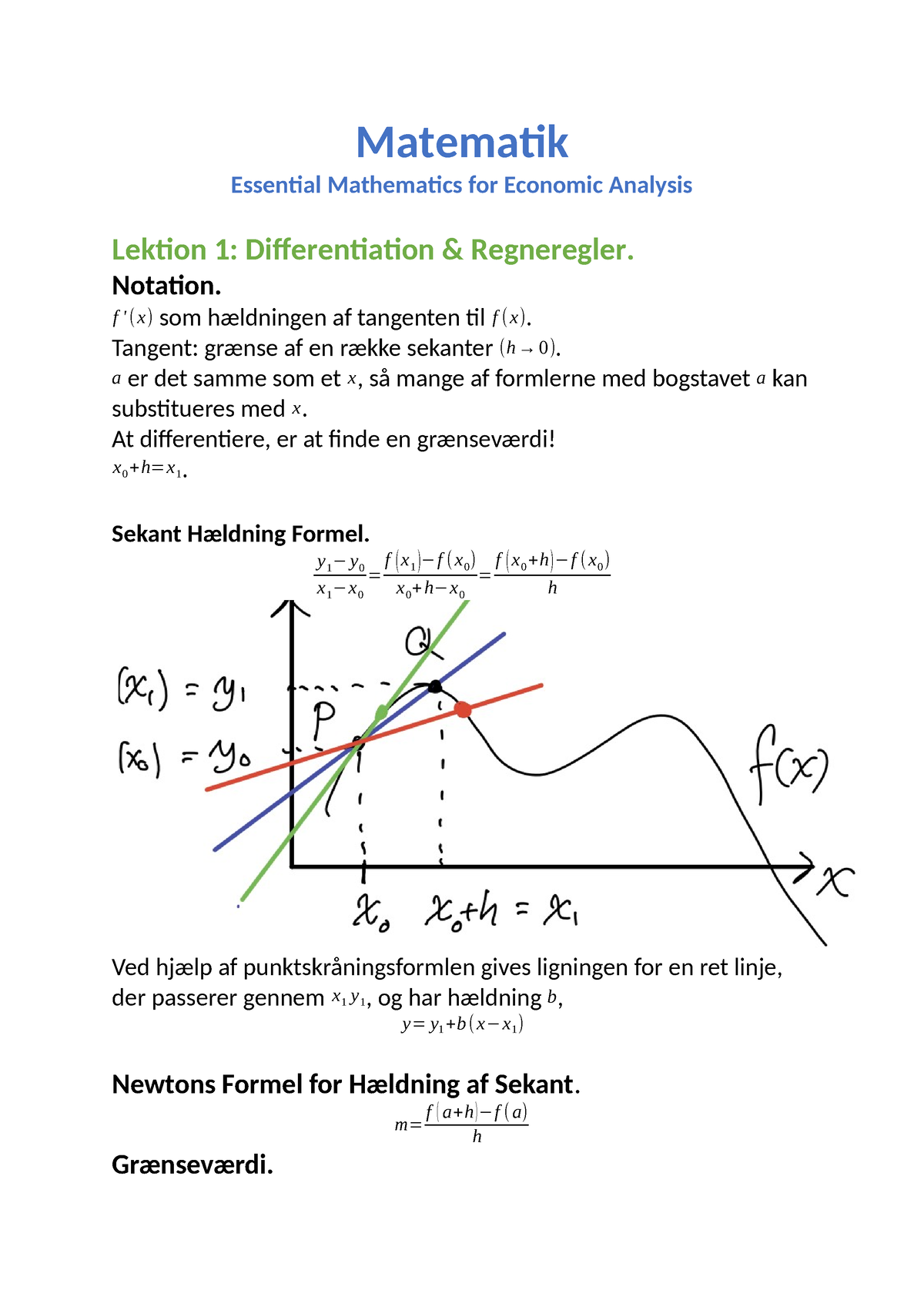 Matematik Noter - Matematik Essential Mathematics For Economic Analysis ...