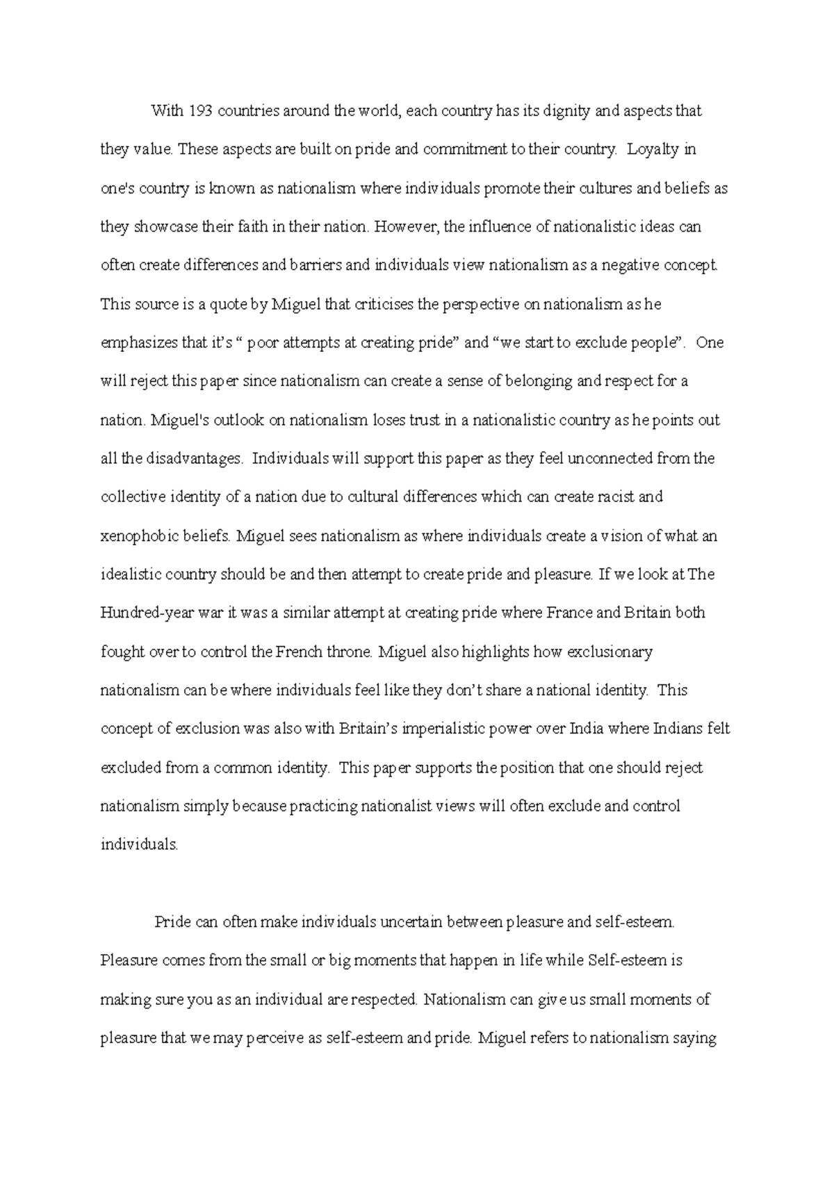 Position paper - With 193 countries around the world, each country has ...