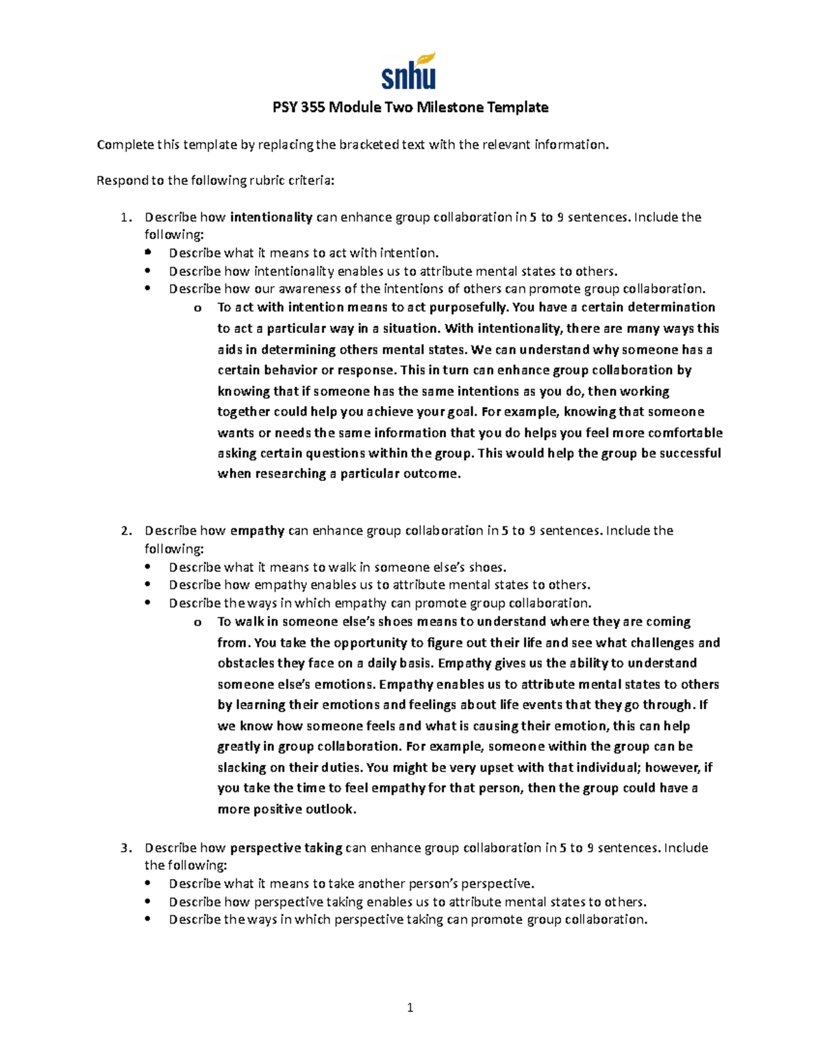 PSY 355 Module Two Milestone Template - PSY 355 Module Two Milestone ...