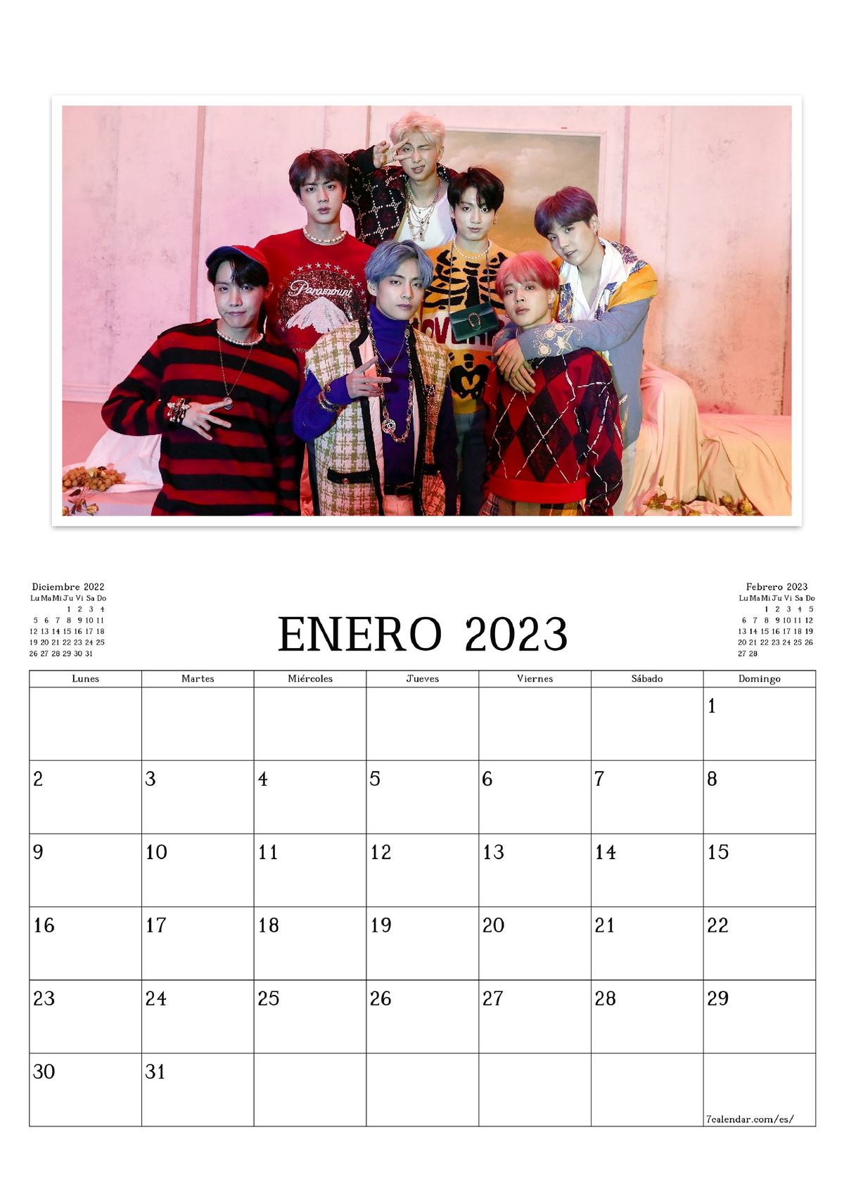 BTS Calendario 2023 - ÑPOPUIUTHDF - Psicología Social - Studocu