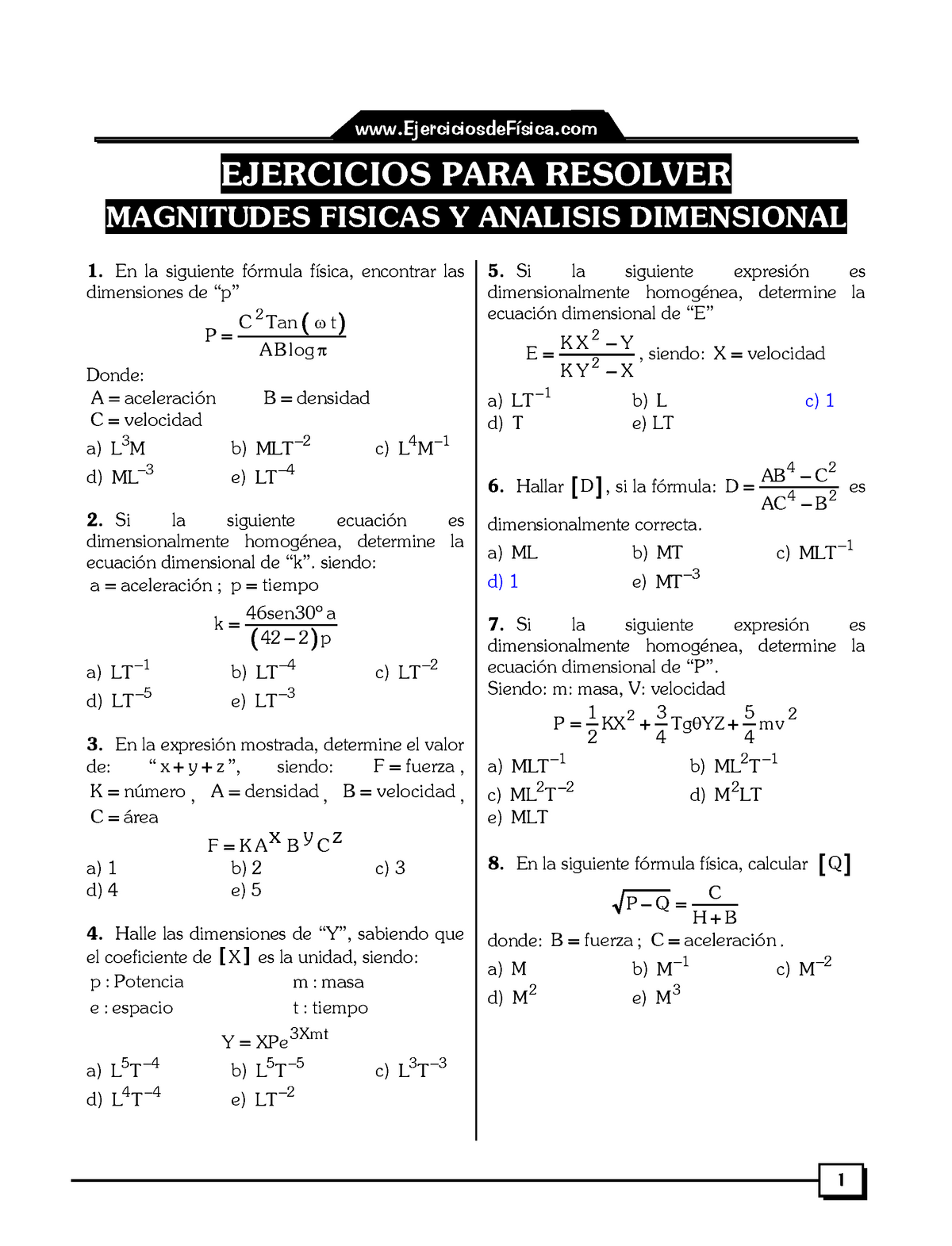 Magnitudes-Fisicas-Ejercicios Y Más Tareas - EJERCICIOS PARA RESOLVER ...