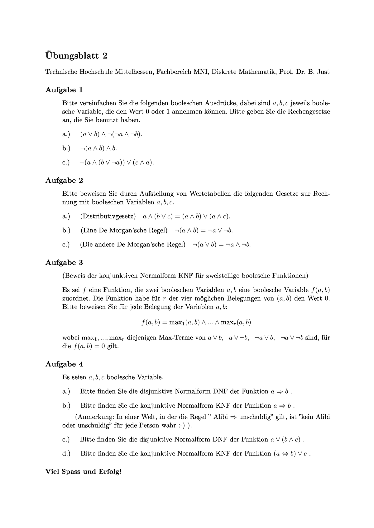 Übungsblatt 02 Diskrete Mathematik - Ü ♥ S Tt ♥ S ♦ S Tt Ss ♥ R - Studocu