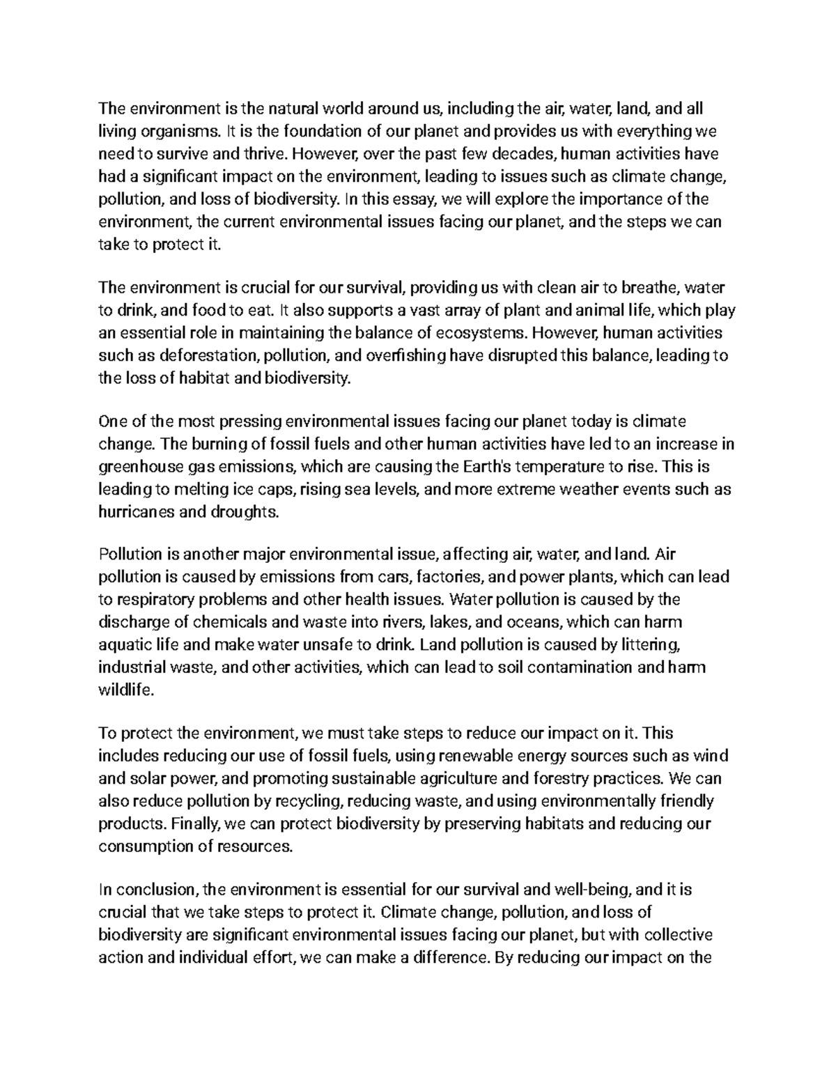 Environment - It is the foundation of our planet and provides us with ...