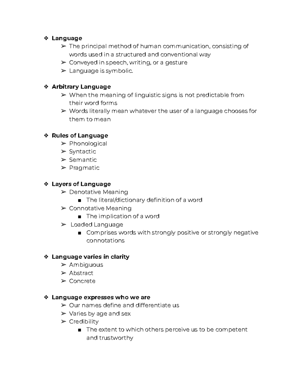 Communications - Language The principal method of human communication ...