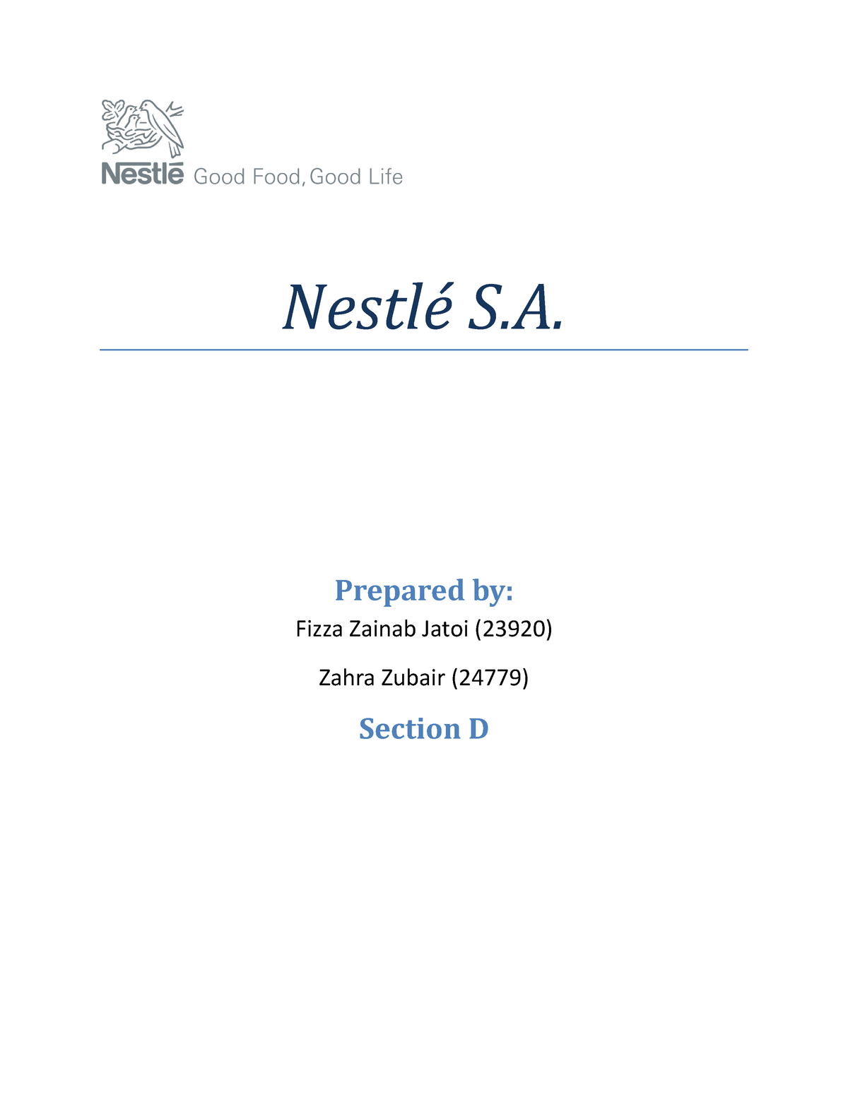 literature review about nestle