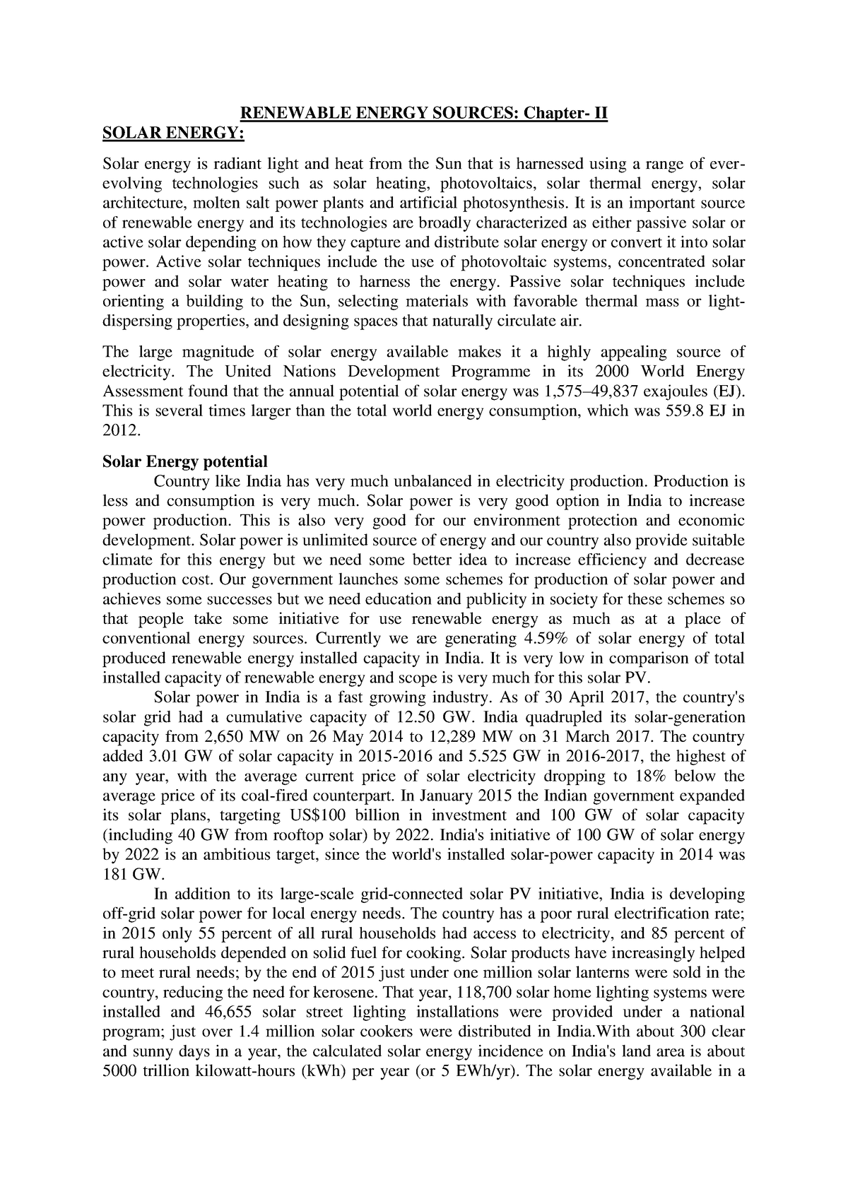 Solar Module 2 - RENEWABLE ENERGY SOURCES: Chapter- II SOLAR ENERGY ...