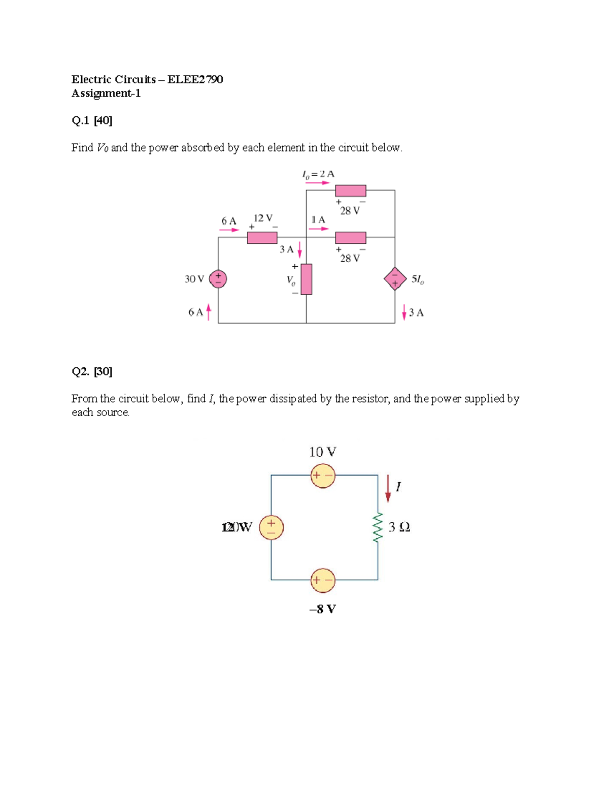 Assignment-1-1 - my assignment - MEC411 - 12 V – 8 V Electric Circuits ...