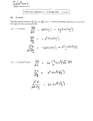 MATH 253 Practice Problem, Integrals - MATH 253 - MATH 253 Practice ...