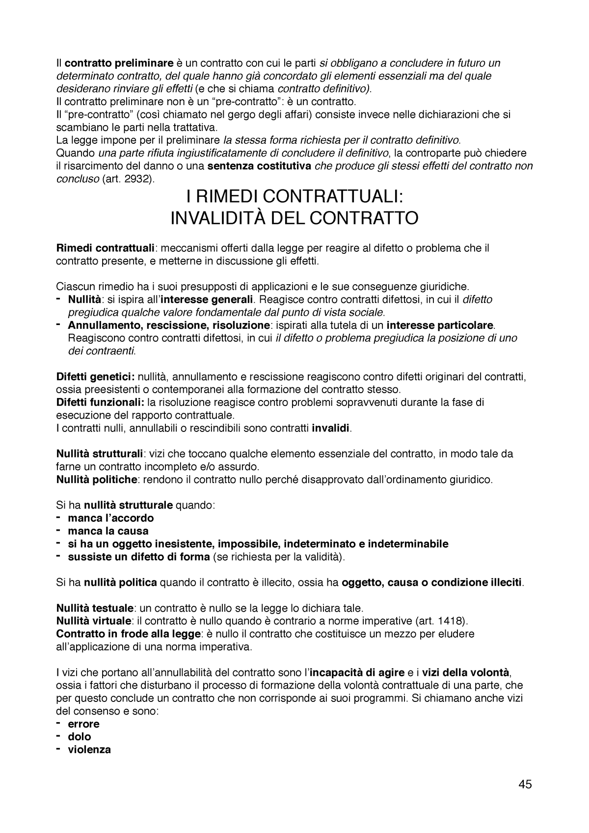 Sintesi Diritto Privato-45-56 - Il Contratto Preliminare è Un Contratto ...