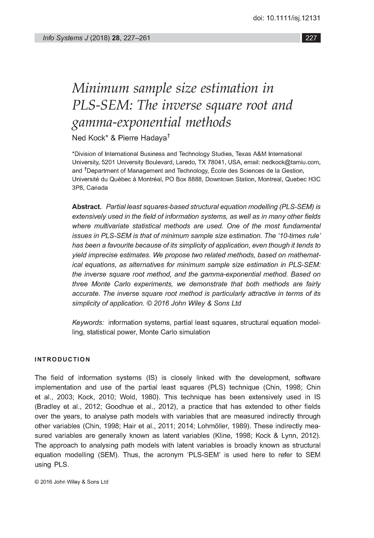 Minimum Sample Size In Pls Sem Introduction To Project Management Studocu