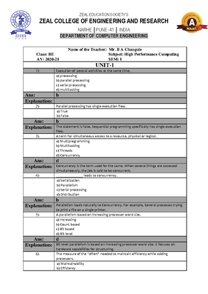 HPC Notes - For Students practice - High Performance Computing - Studocu