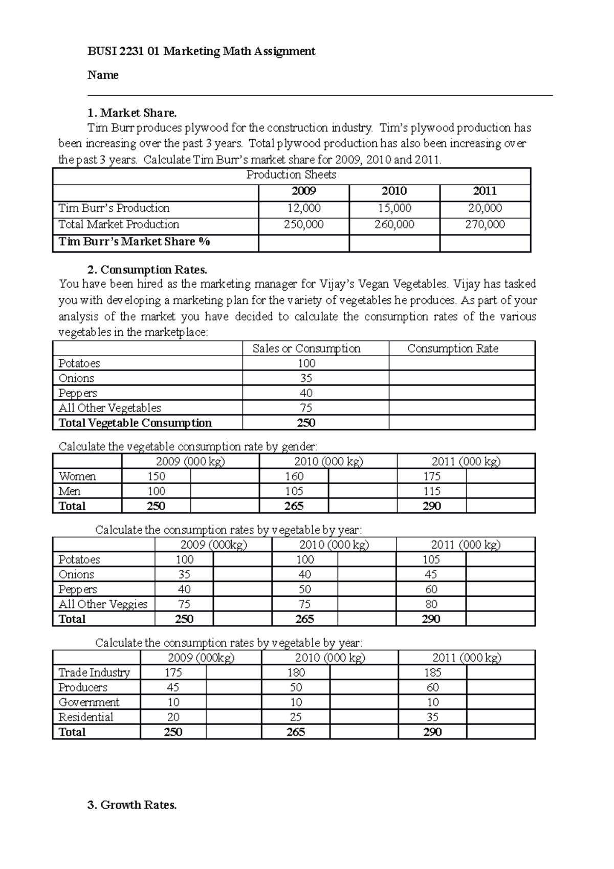 Marketing Math Assignment - BUSI 2231 01 Marketing Math Assignment Name ...
