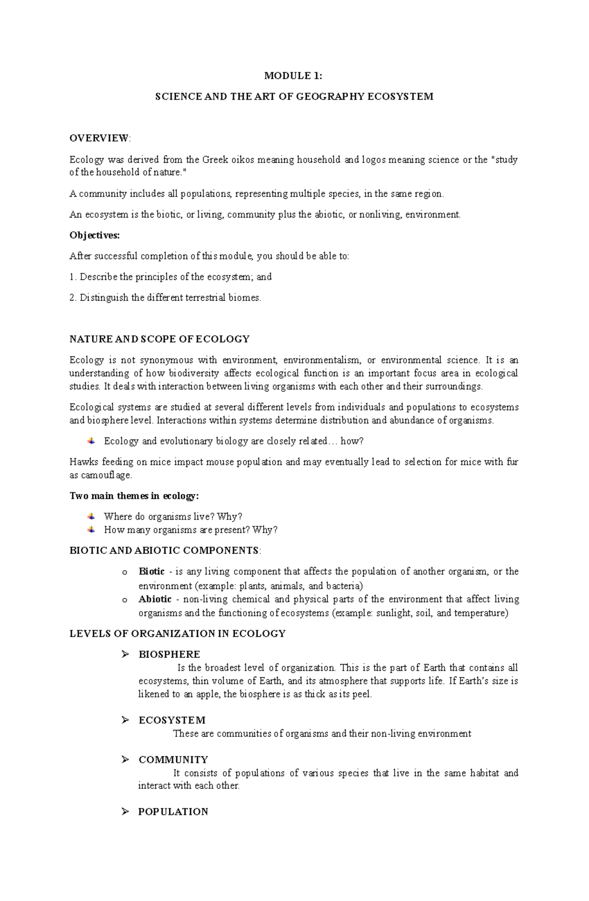 Module 1 8 STS 11 - Student - MODULE 1: SCIENCE AND THE ART OF ...