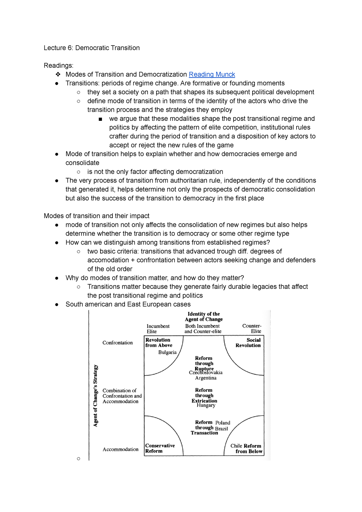 Lecture 6 Democratic Transitions - Lecture 6: Democratic Transition ...