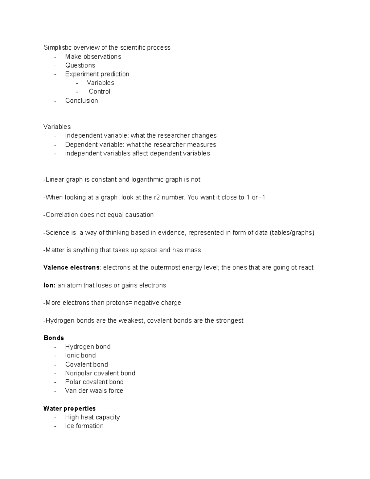 Bio variables/graphs/facts - Simplistic overview of the scientific ...