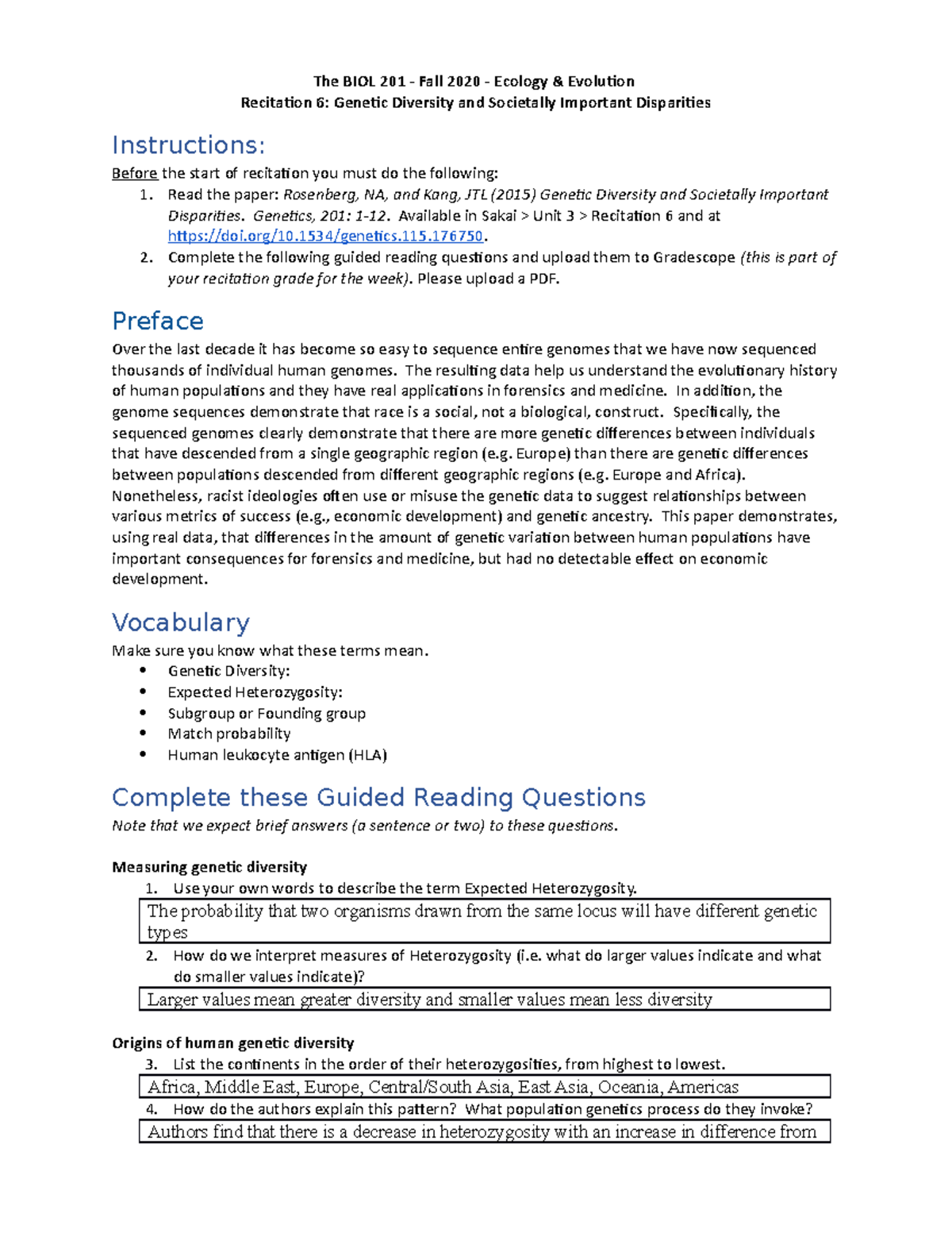 Recitation+7+GRQs - outline - The BIOL 201 - Fall 2020 - Ecology ...