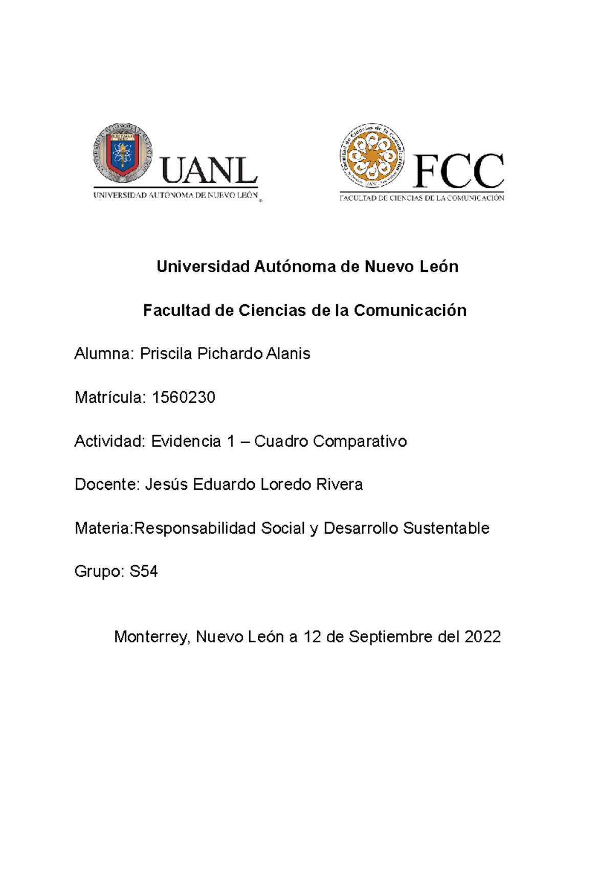 Cuadro Comparativo Universidad Autónoma De Nuevo León Facultad De Ciencias De La Comunicación 8187