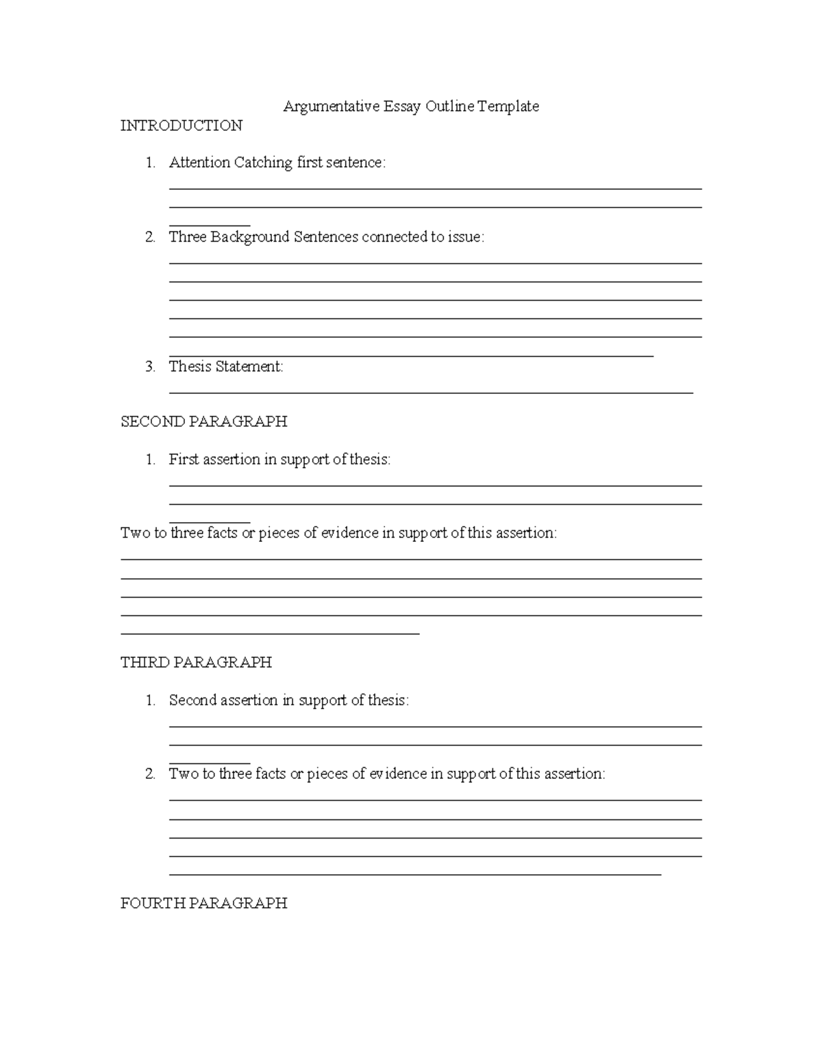 Argumentative Essay Outline - Explain why this viewpoint is incorrect ...