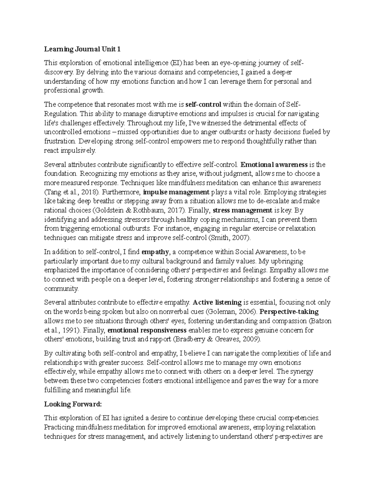 Learning Journal Unit 1 - By delving into the various domains and ...