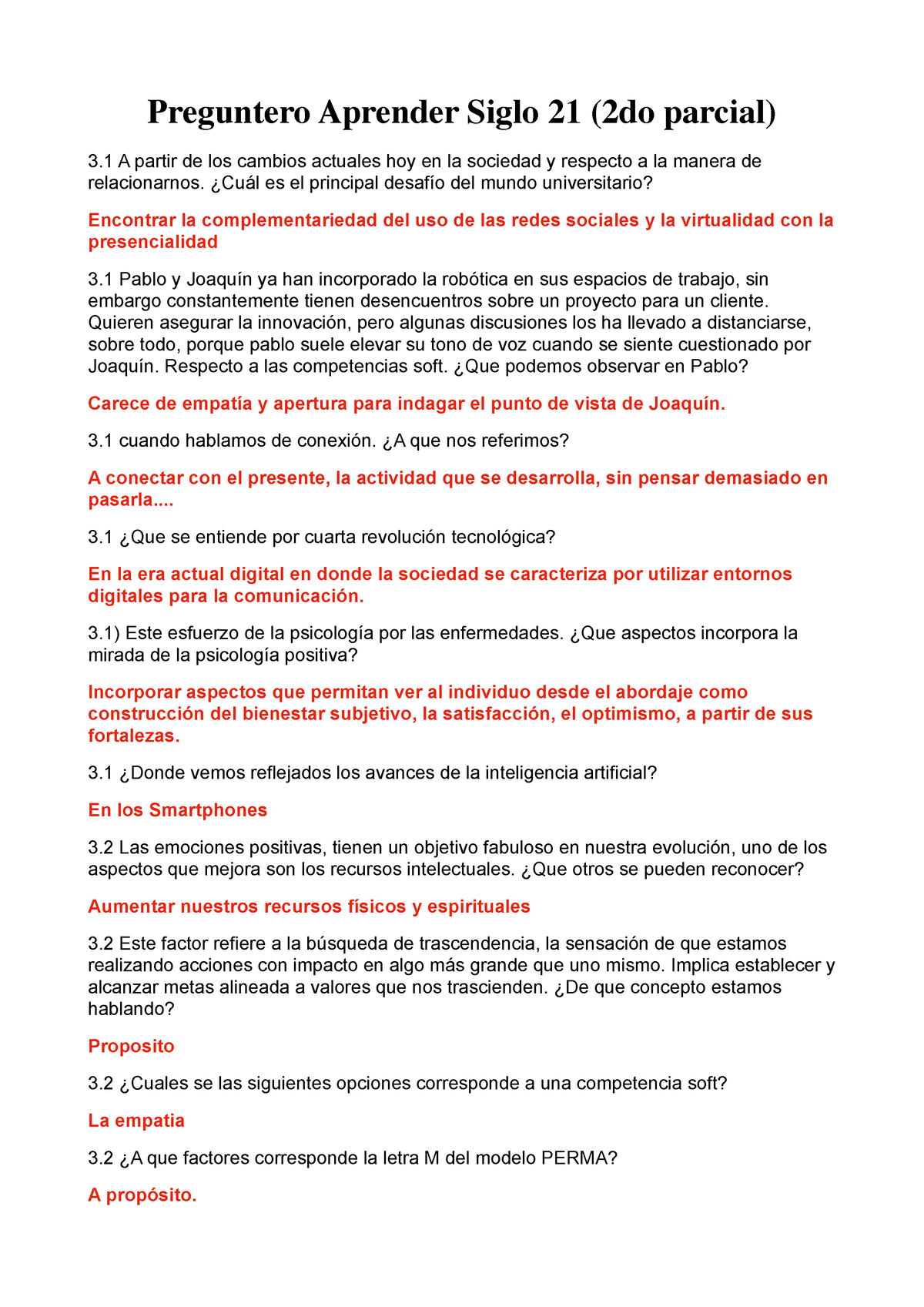 Preguntero Segundo Parcial Aprender Preguntero Aprender Siglo 21 2do Parcial 3 A Partir De 1708