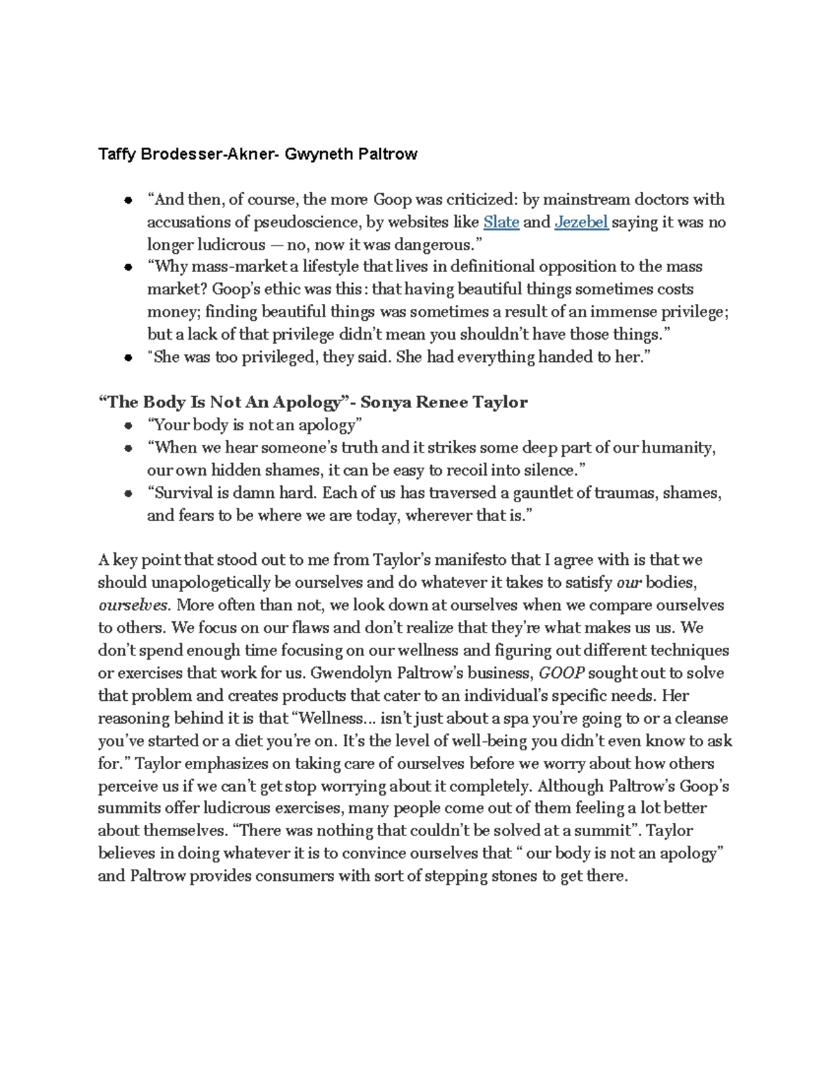 GW 1.4 4th writing assignment Taffy BrodesserAkner Paltrow