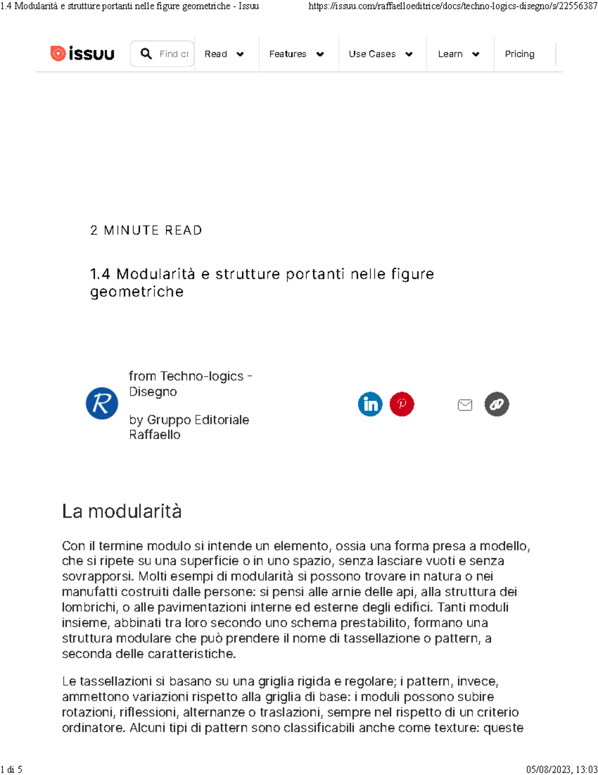 1.4 Modularità e strutture portanti nelle figure geometriche - Issuu ...