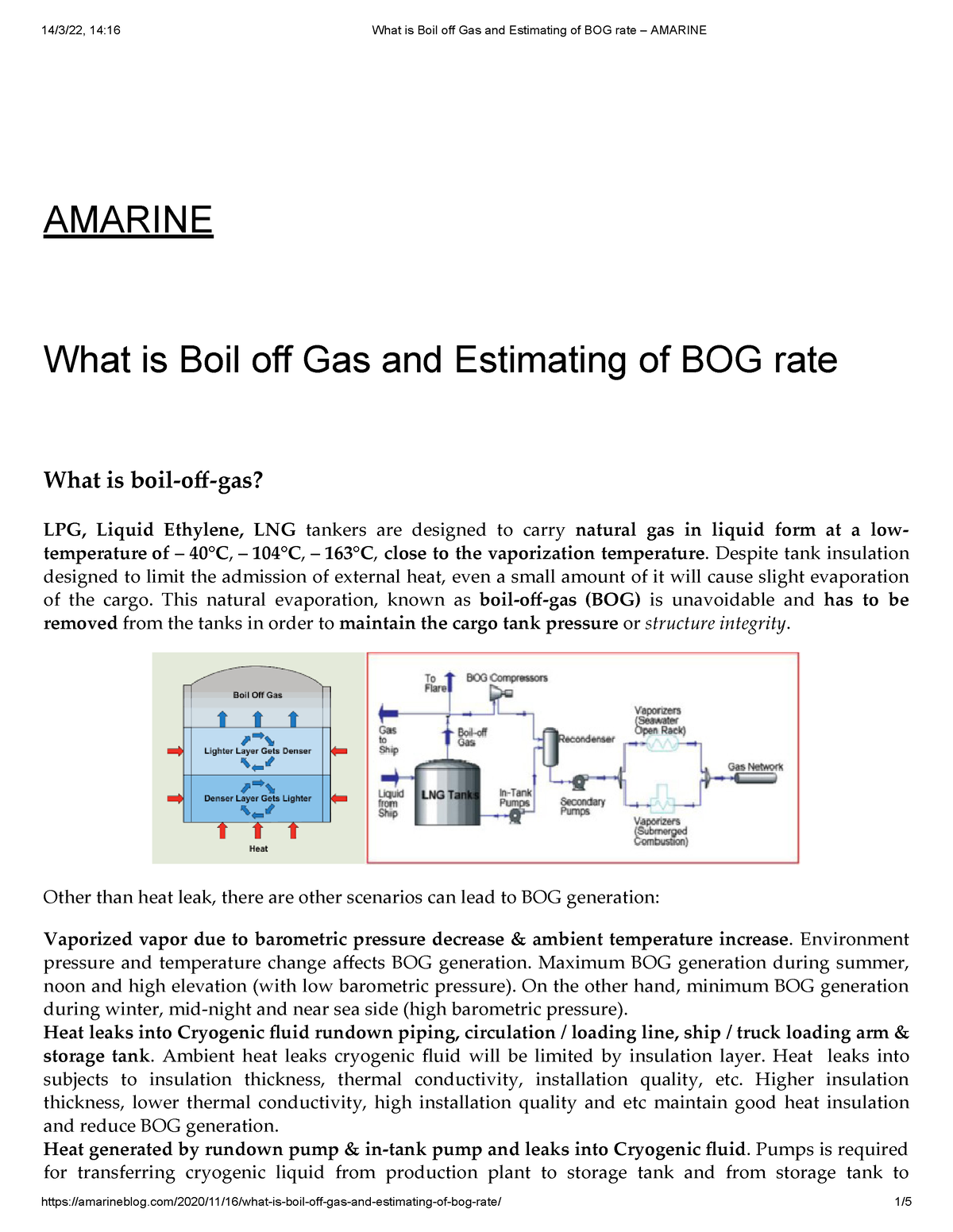 What Is Boil Off Gas And Estimating Of BOG Rate - Procesos Del Gas 1 ...