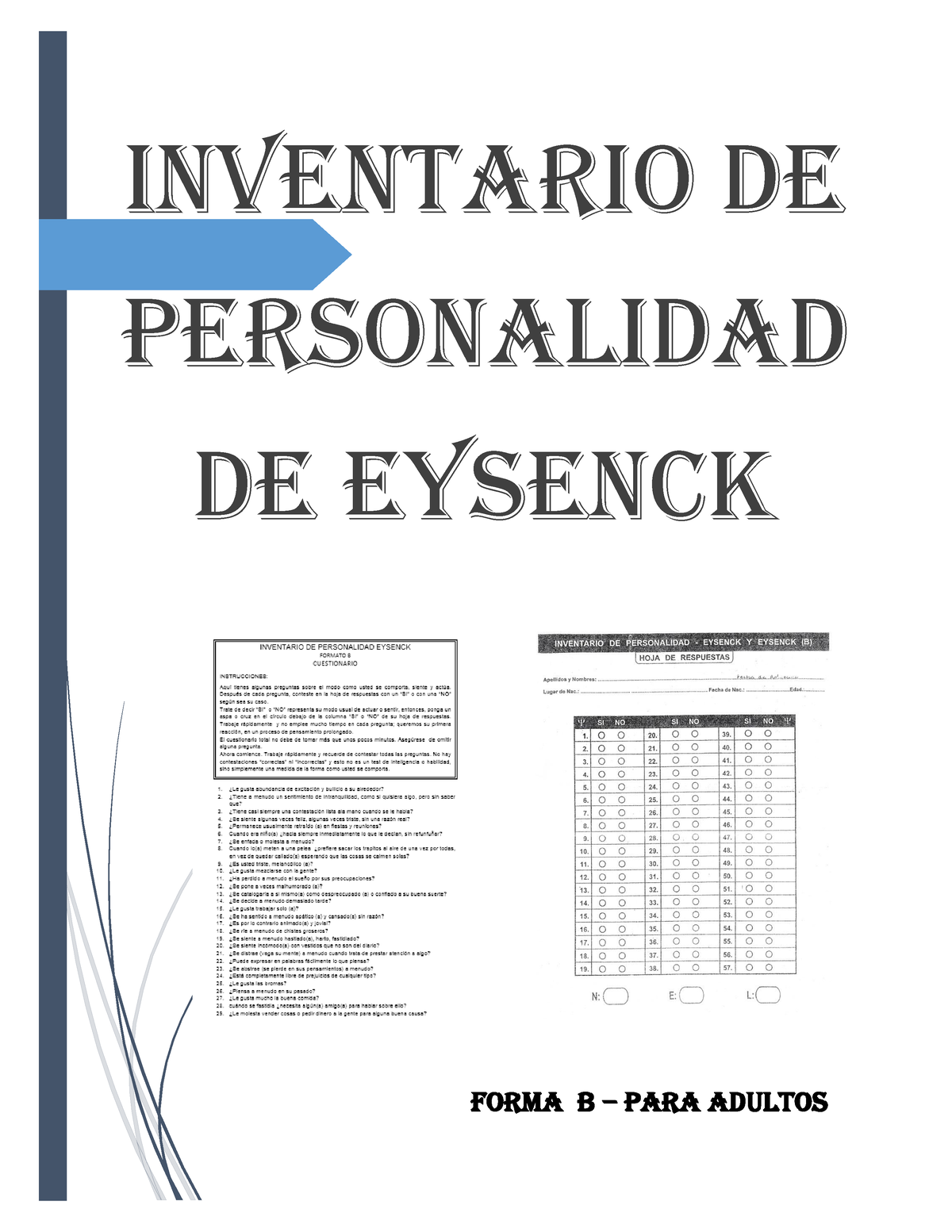 Eysenck (B)- Manual- Protocolos FULL - INVENTARIO DE PERSONALIDAD DE ...