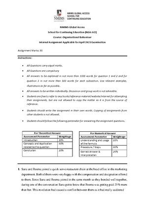 behaviour management assignment