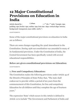 constitutional provisions for education