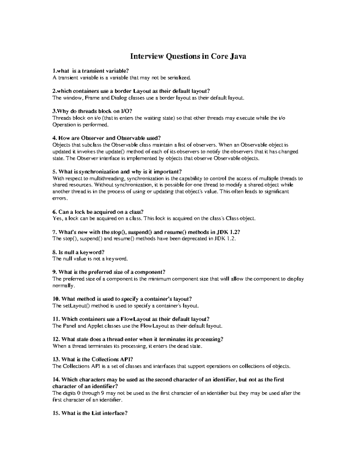 App3 javascript interview questions in core java 1 is a transient 