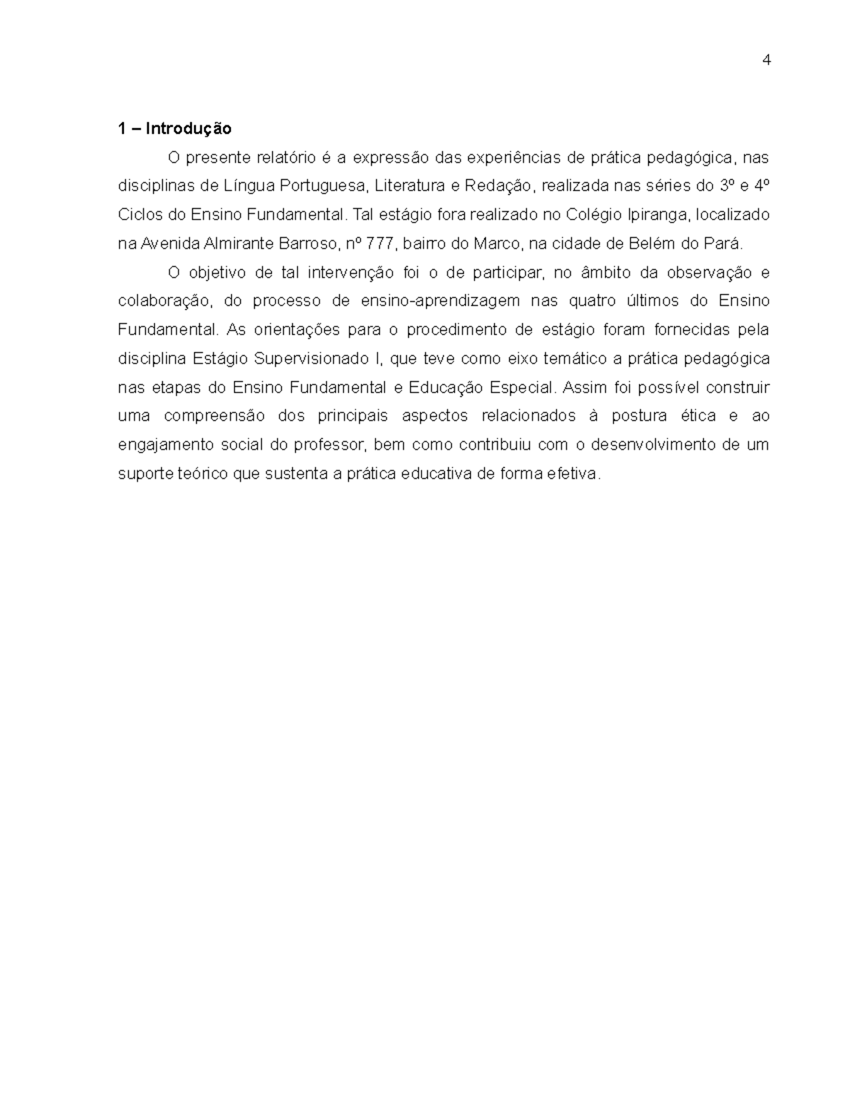 Modelo Relat Rio De Est Gio Supervisionado Introdu O O Presente Relat Rio A Express O