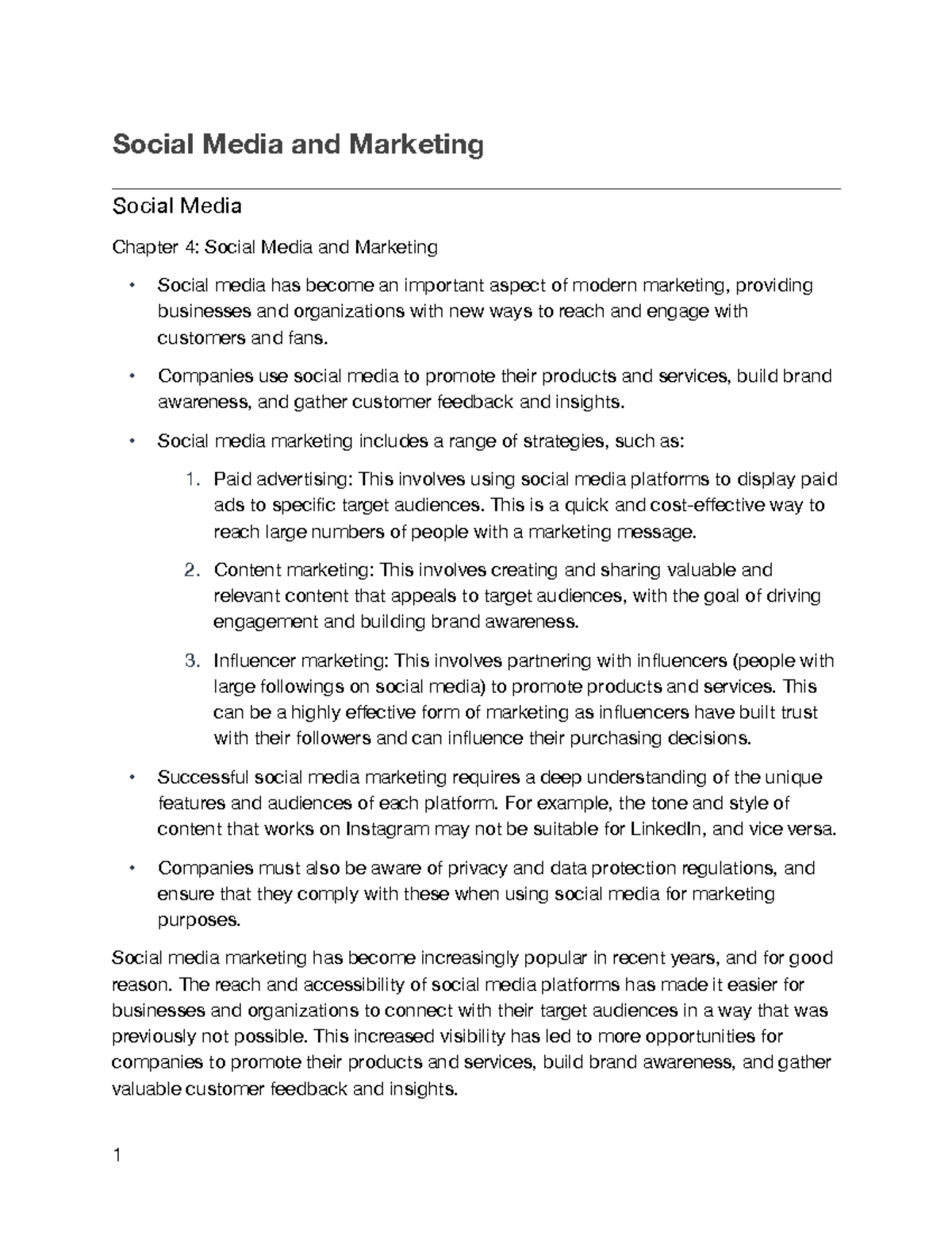 Social Media and Marketing Notes and Summaries - Social Media and ...