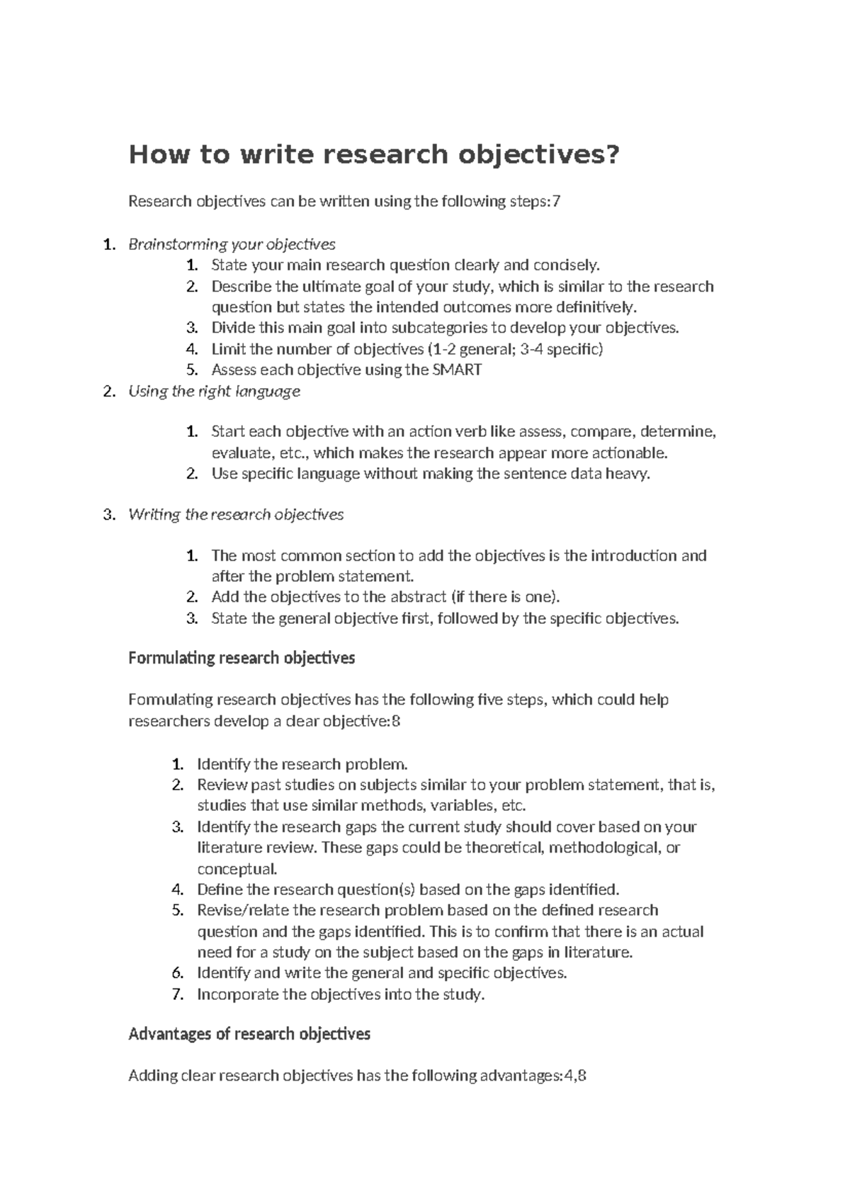 How to write research objectives - How to write research objectives ...