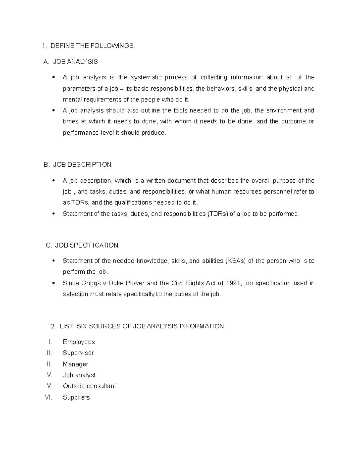 case study 2 1 job analysis exercise