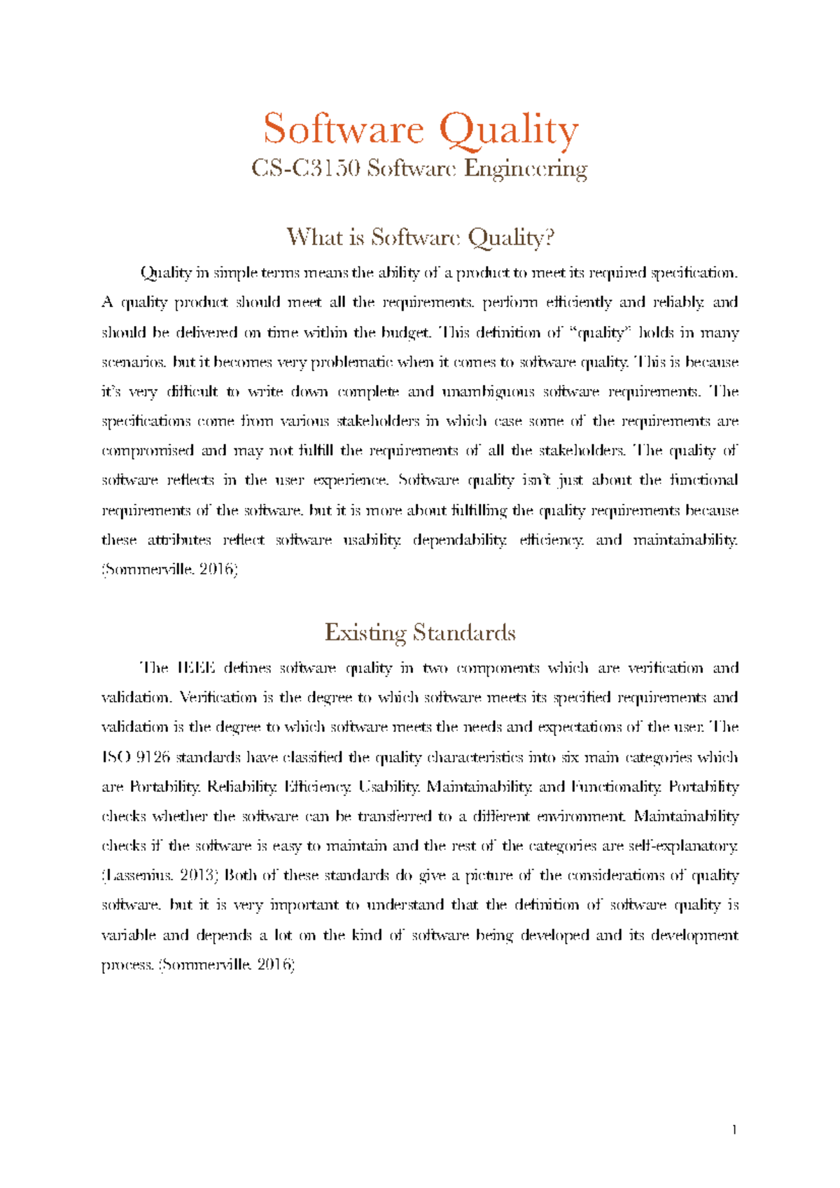 Module 8 Software Engineering Mod 8 Software Quality CSC3150