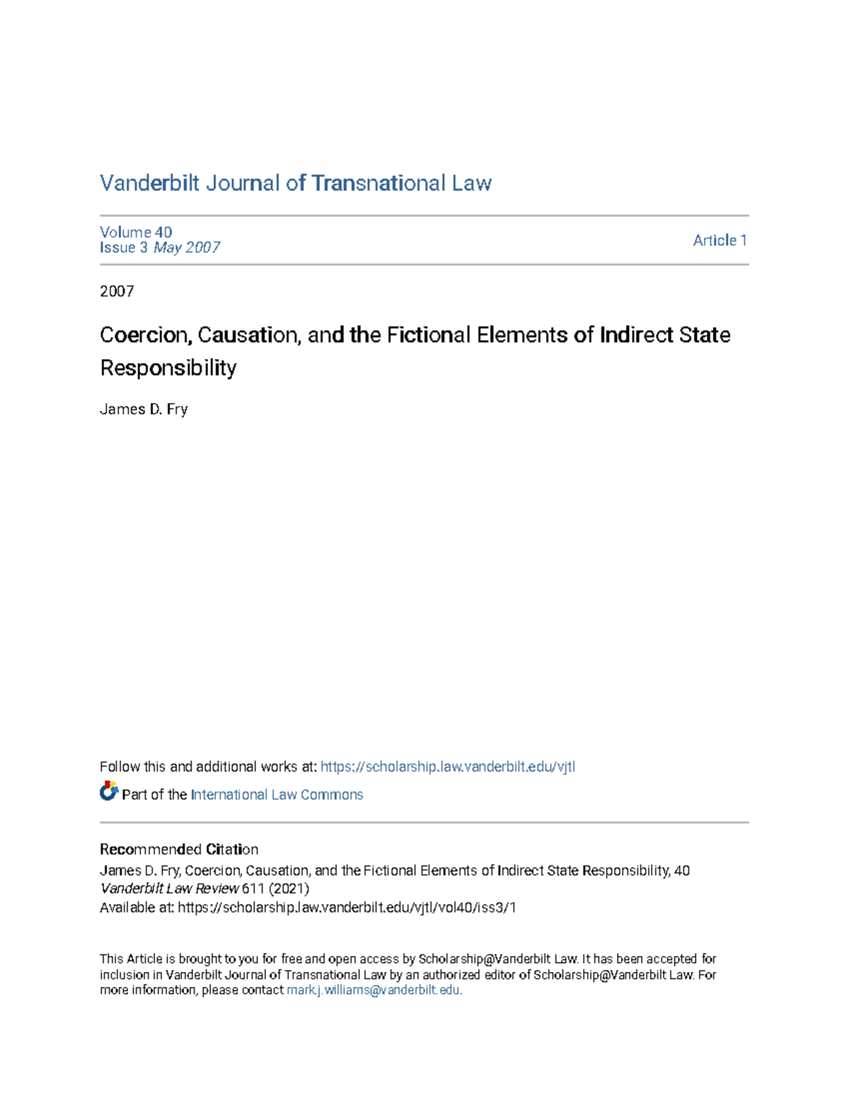 Coercion Causation and the Fictional Elements of Indirect State Vanderbilt Journal of Studocu