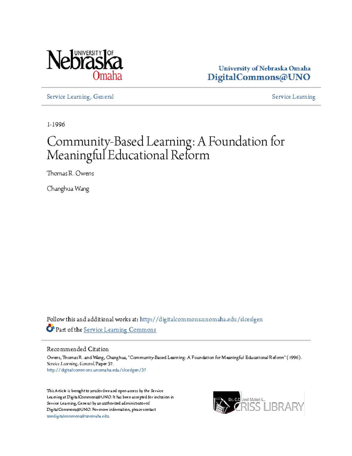 Community Based Learning:  Ragged University'S Power - 7w1aryr