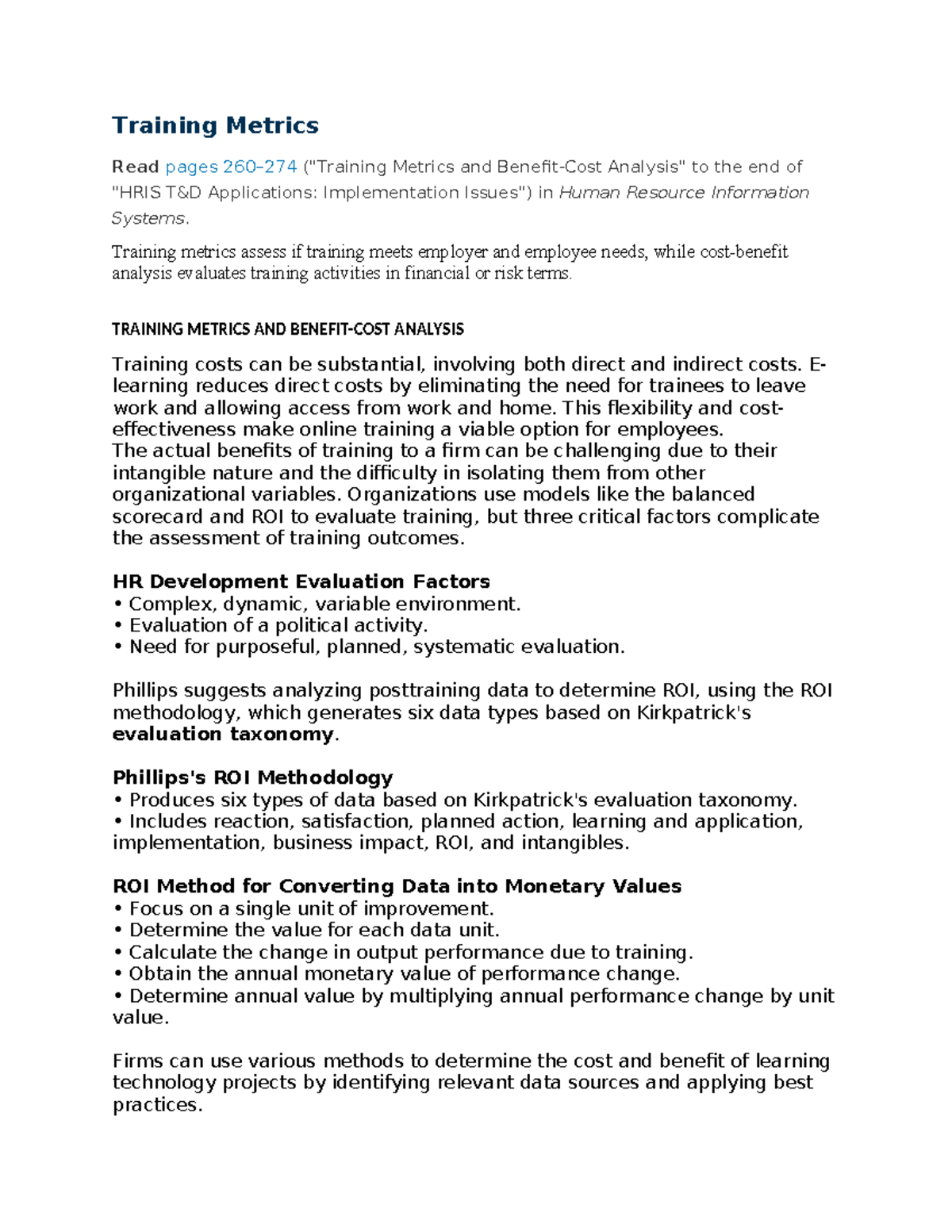 Enhanced Training Metrics - Training Metrics Read pages 260–274 ...