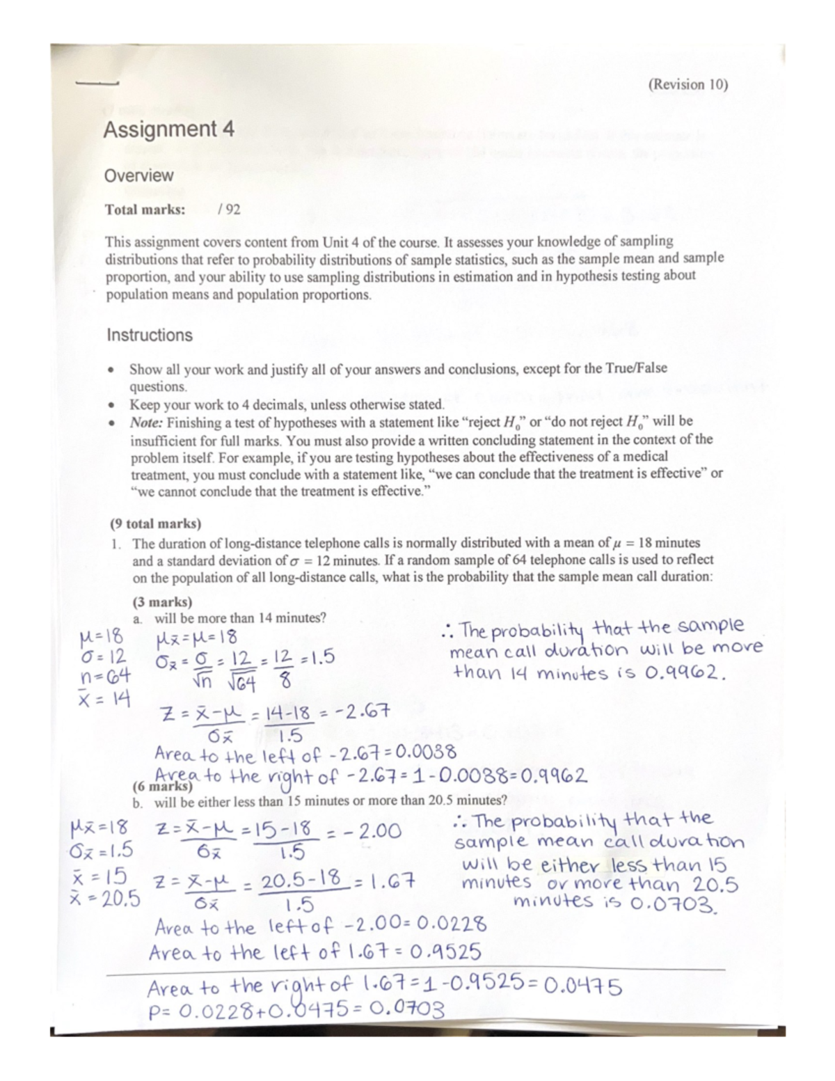 MATH215 Assignment 4 - Math 215 - Studocu