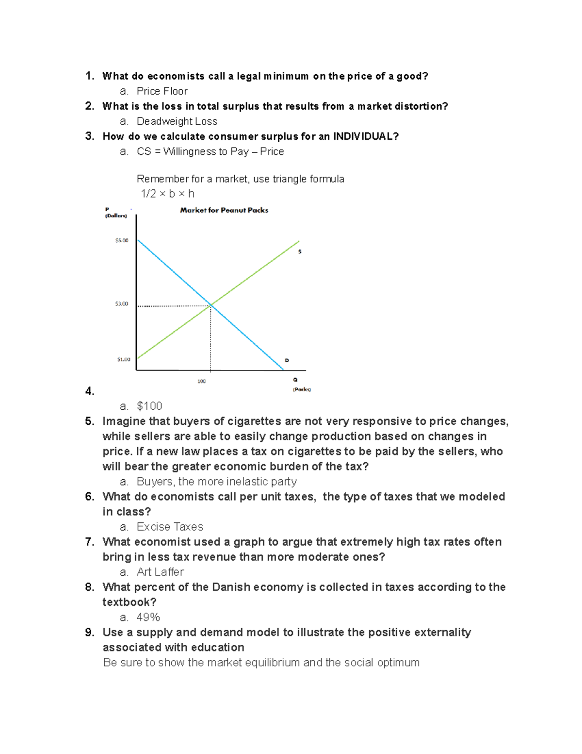 Econ coursework - 1. What do economists call a legal minimum on the ...