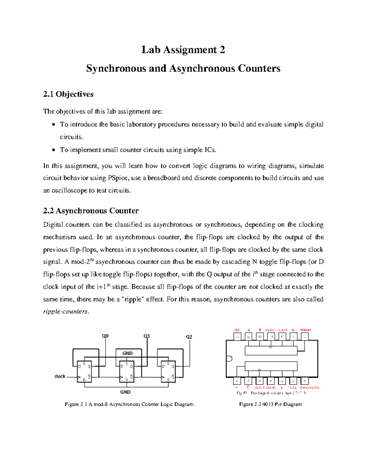 Lab 2-Synchronous and Asynchronous Counters - Lab Assignment 2 ...