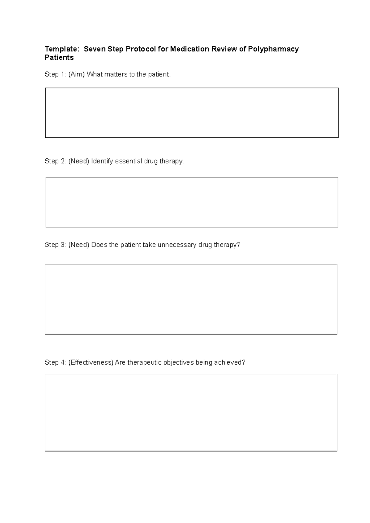 Seven Step Protocol for Medication Review of Polypharmacy Patients ...