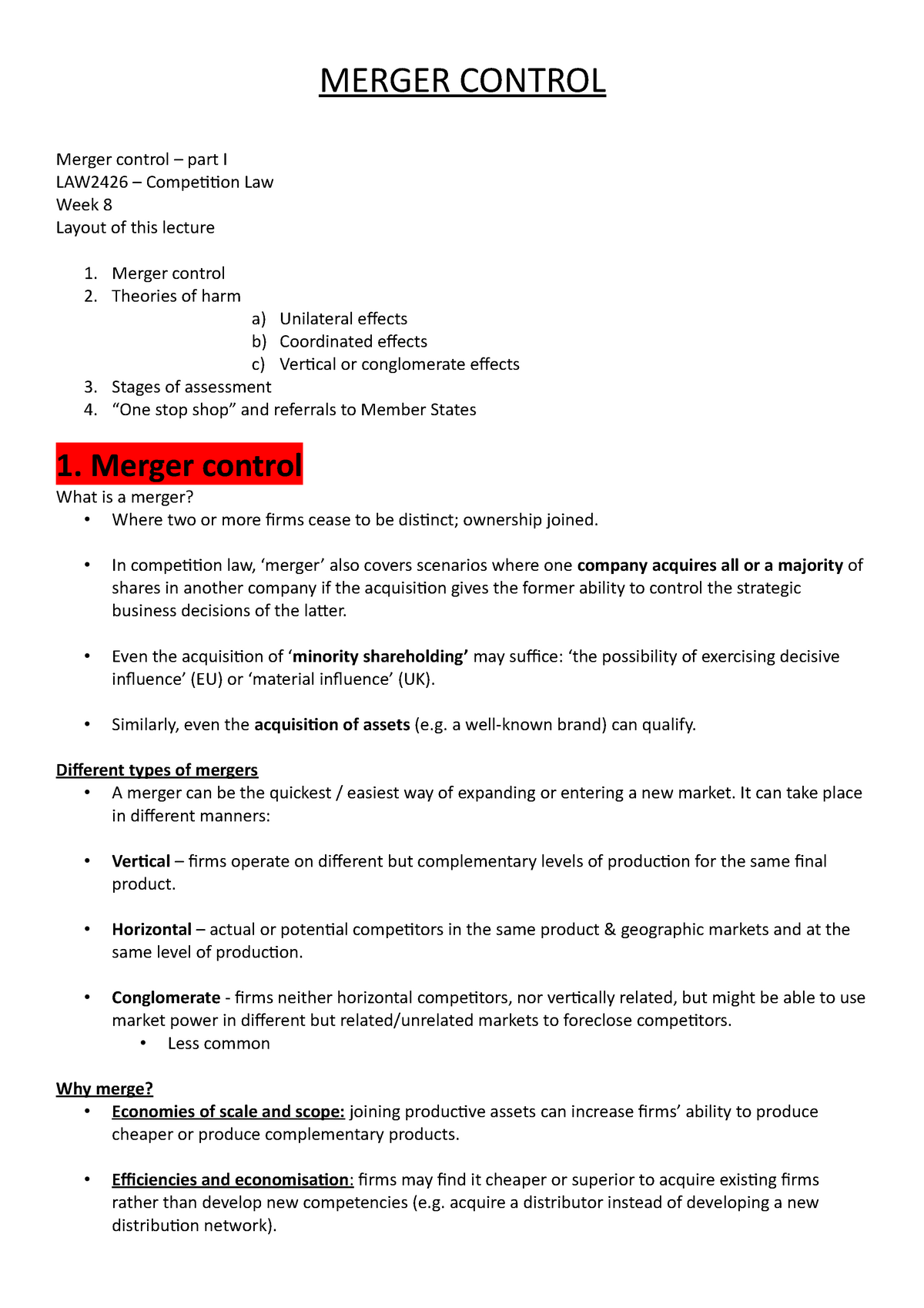 assignment by operation of law merger