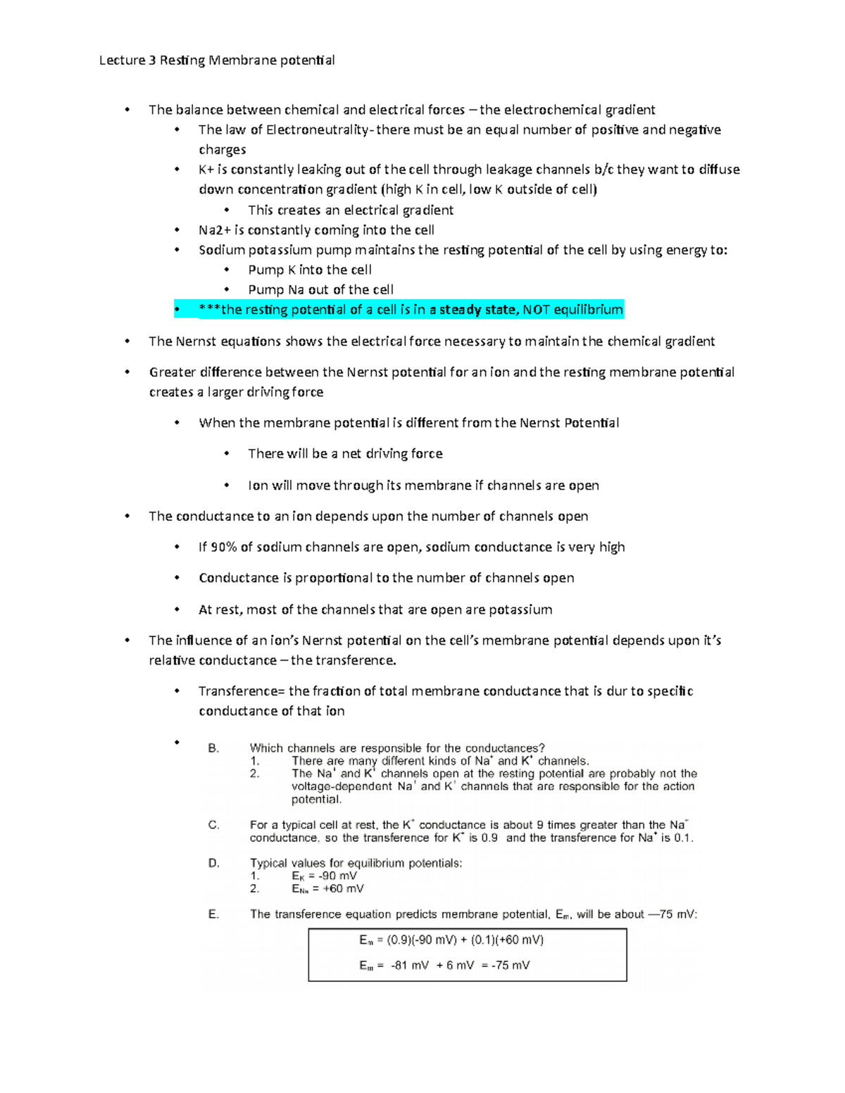 Unit3Lecture 3Resting Membrane Potential Objectives - Lecture 3 Resting ...