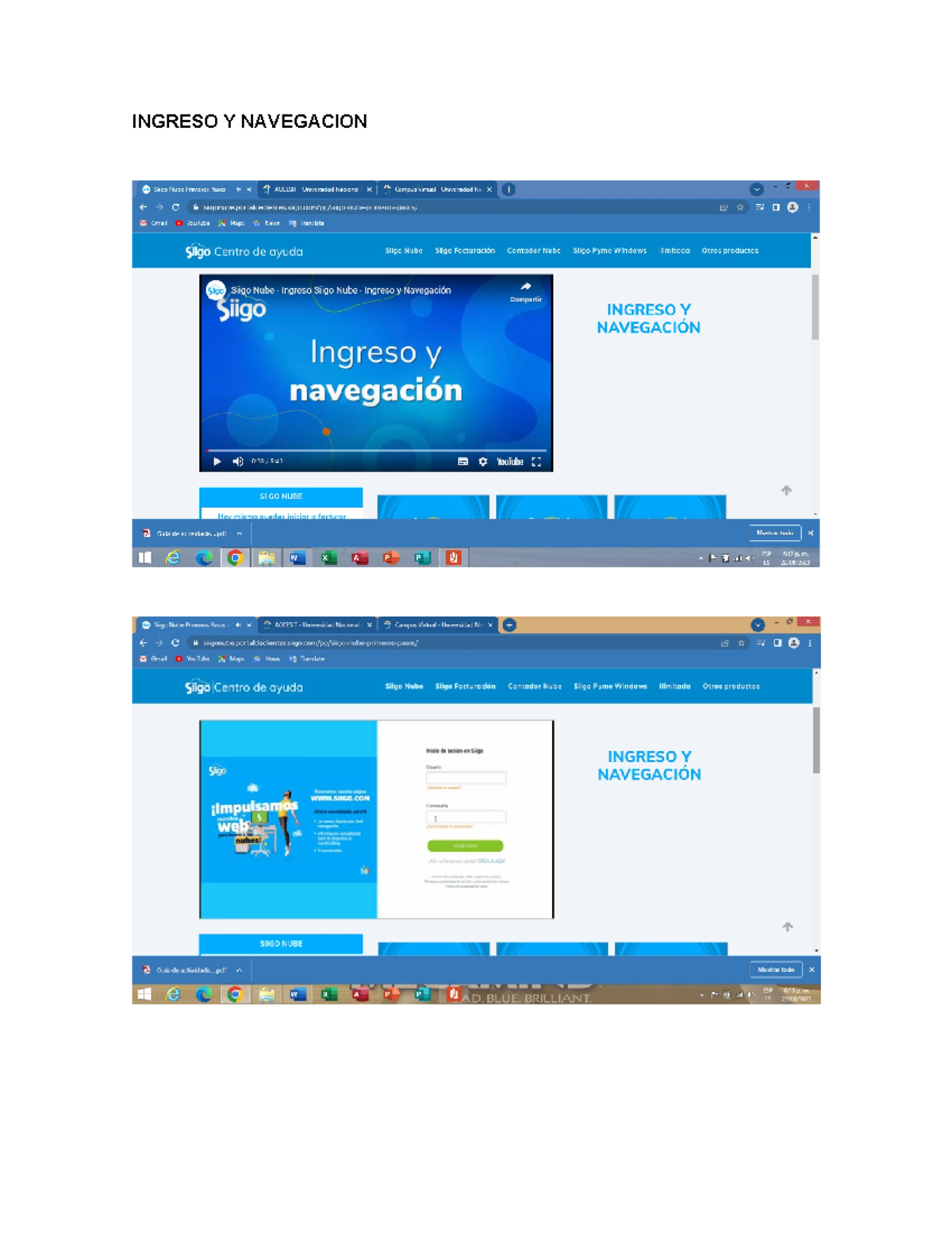 Siggo - Ninguna - INGRESO Y NAVEGACION Configuración cuentas contables ...