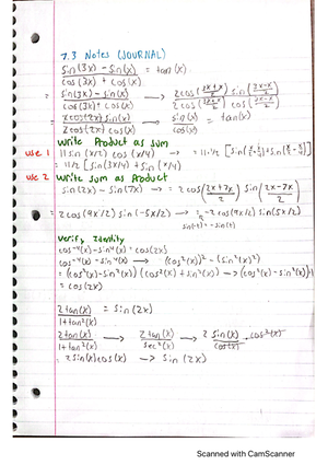 Unit 7 mth 151 - Unit 7 Lecture Notes - UNITY analytictrigonometry 7 ...