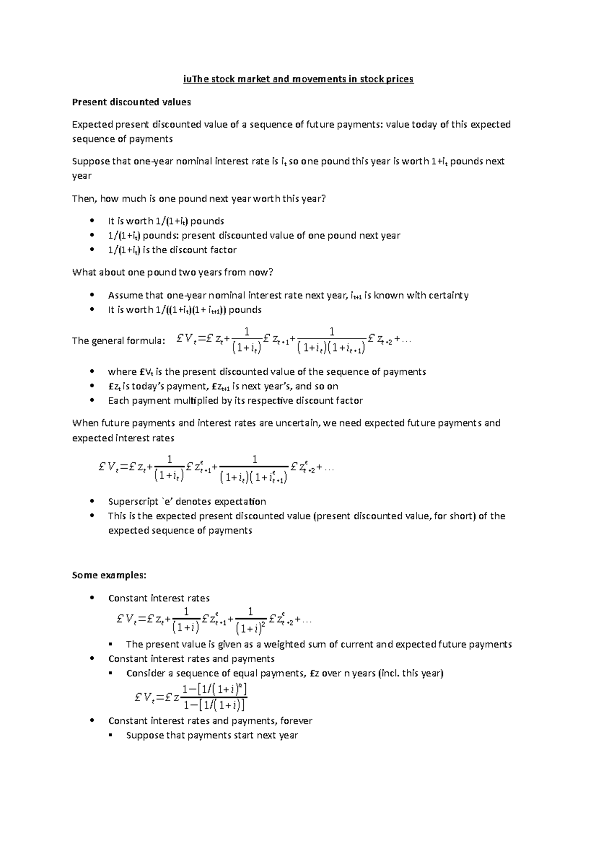 3. The stock market and movements in stock prices - iuThe stock market ...