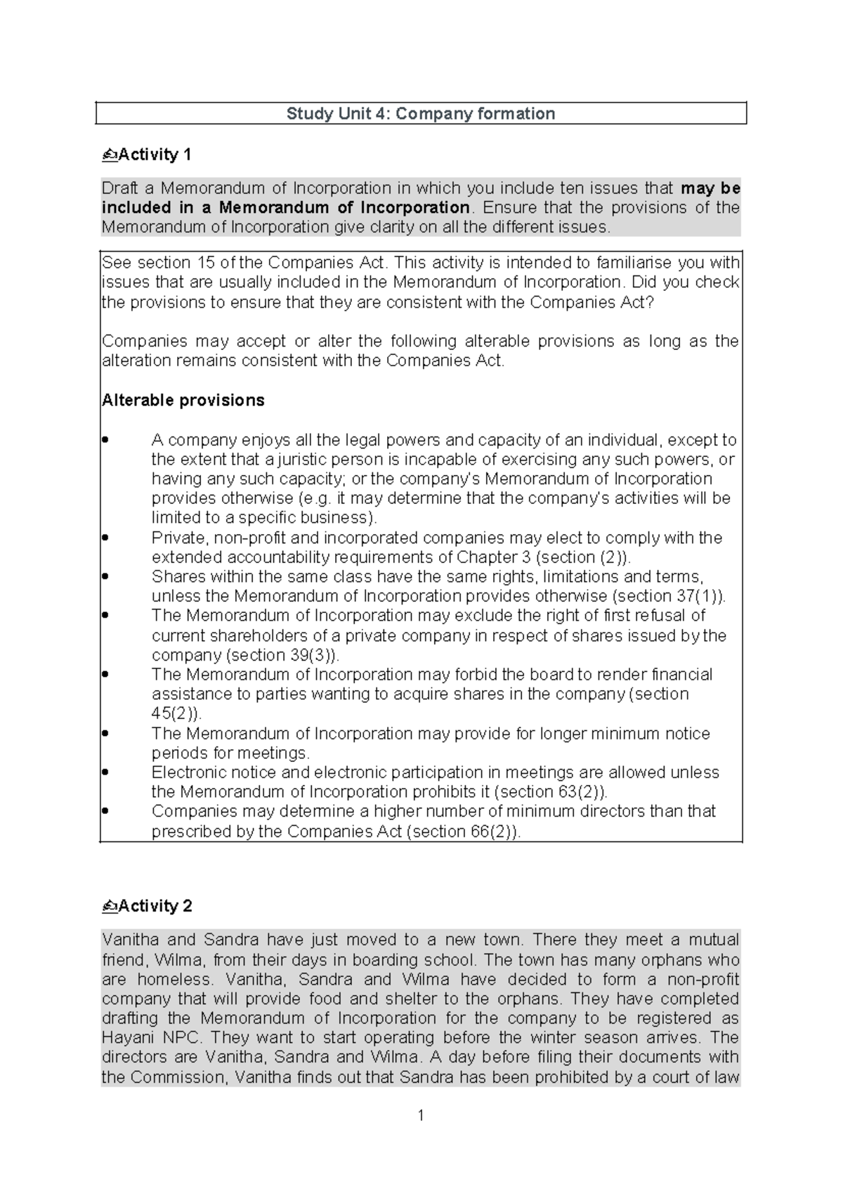 Study unit 4 discussion questions and answers - Study Unit 4: Company ...